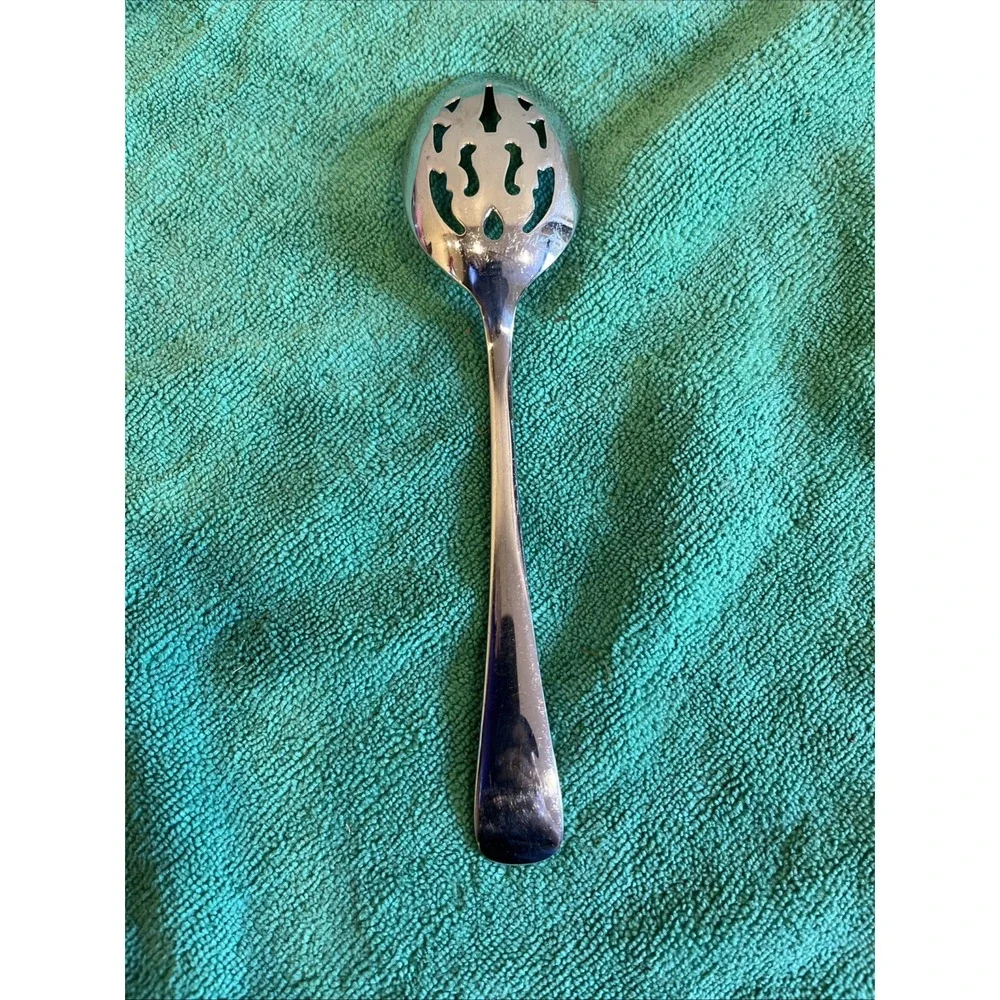 COLONIAL TIPT Gorham Stainless Pierced Serving Spoon Glossy 18/8 Japan Flatware